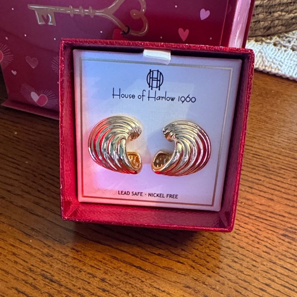 House of Harlow 1960 Gold plated Crescent Earrings